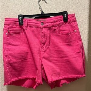 Judy blue Bright Pink Womens Denim Cutoff Shorts